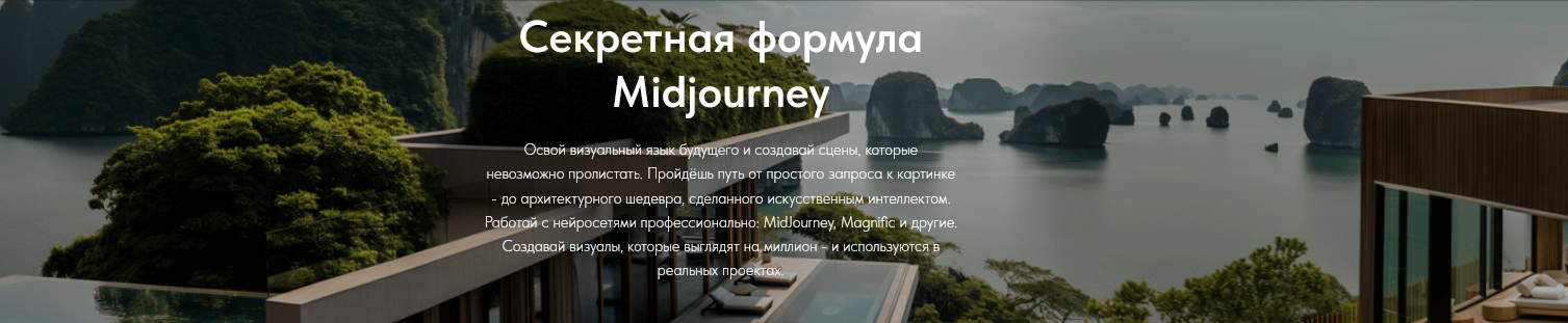 [Мария Дудкина][Midjourney architecture] Секретная формула Midjourney. Тариф Профессиональный (2025)
