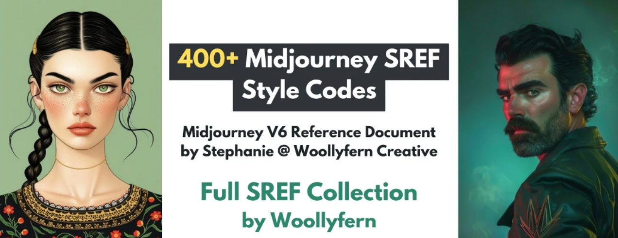 [Woollyfern Creative] Коллекция 400+ стилей Midjourney (2025)