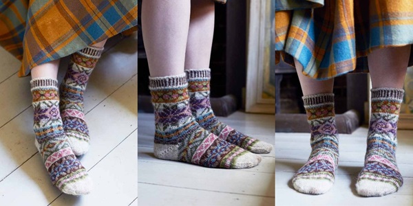 [Вяжи.ру] Мари Валлин ― Вязаные спицами жаккардовые носки Lupin (2024)