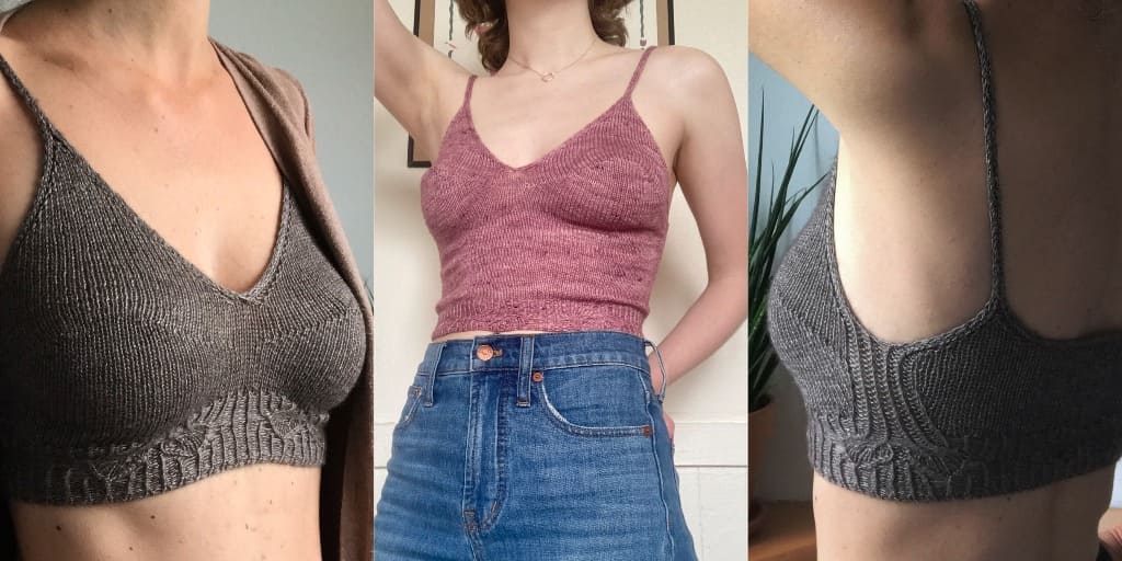 [Вяжи.ру] Celine Feyten — Вязаный спицами лиф Nurture Bralette (2024)