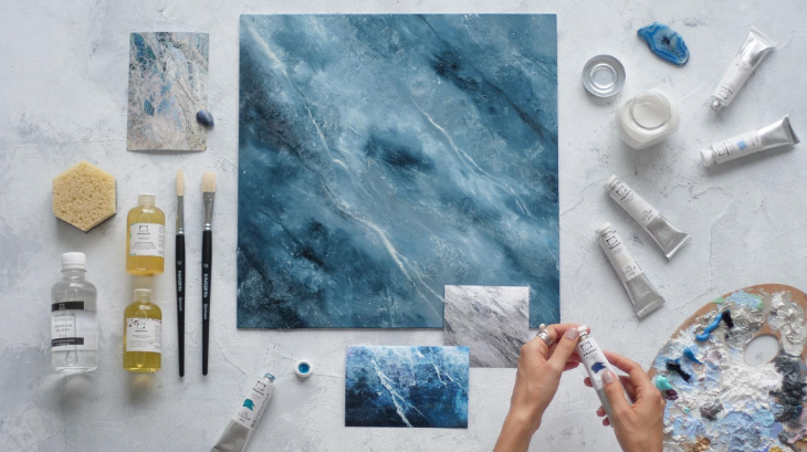 [Мария Трищецкая] Имитация мрамора на основе масляных красок (2023)