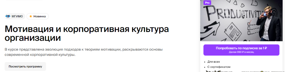 [МГИМО] [Ленар Юнусов] Мотивация и корпоративная культура организации (2024)
