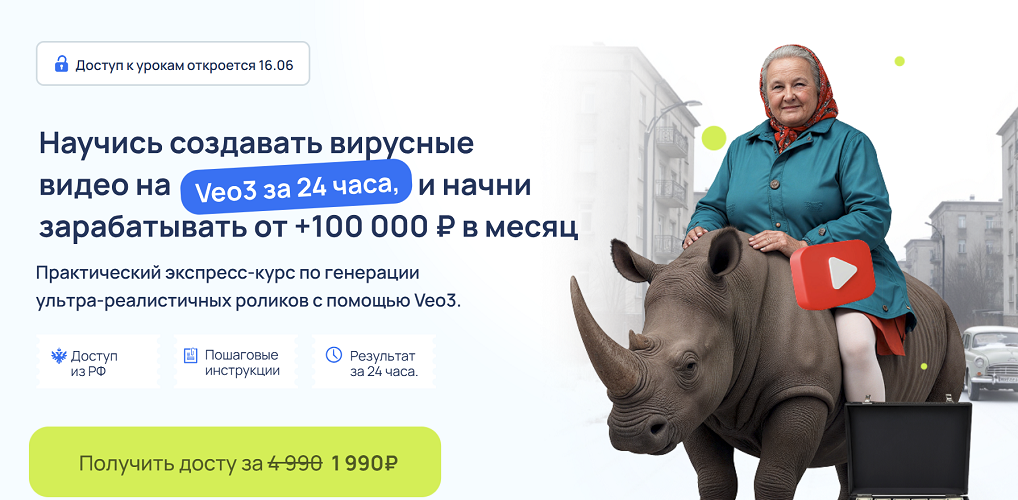 [Михаил Карин] Вирусные видео на Veo3 за 24 часа, начни зарабатывать от 100 000 ₽ в месяц (2025)